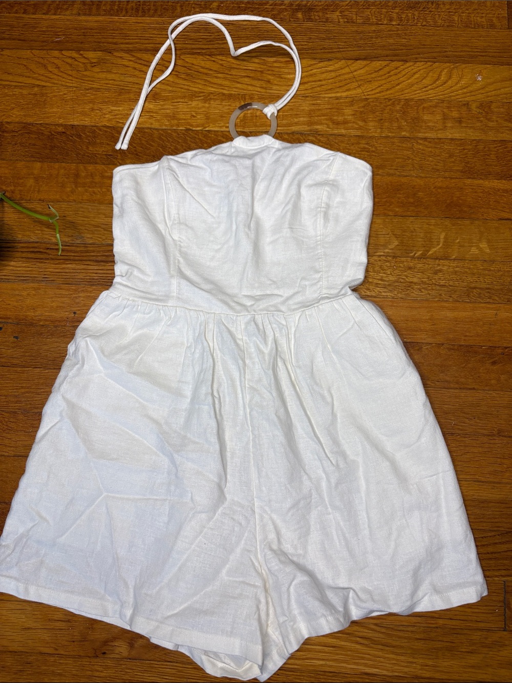 Old Navy White Halter Romper with Ring Detail